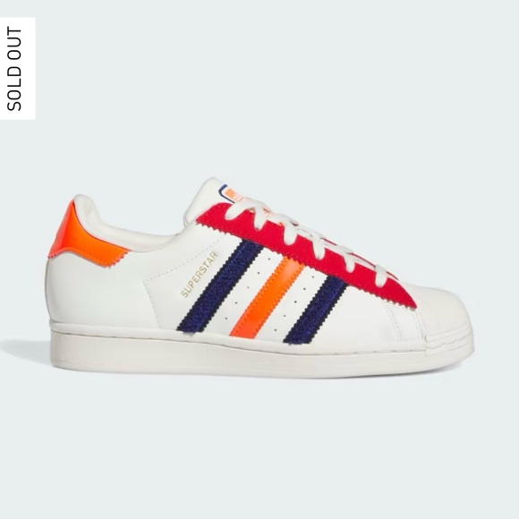 adidas Originals Shoes - ADIDAS Superstar Shoes in Off White /Better Scarlet /Solar Red, Size 7